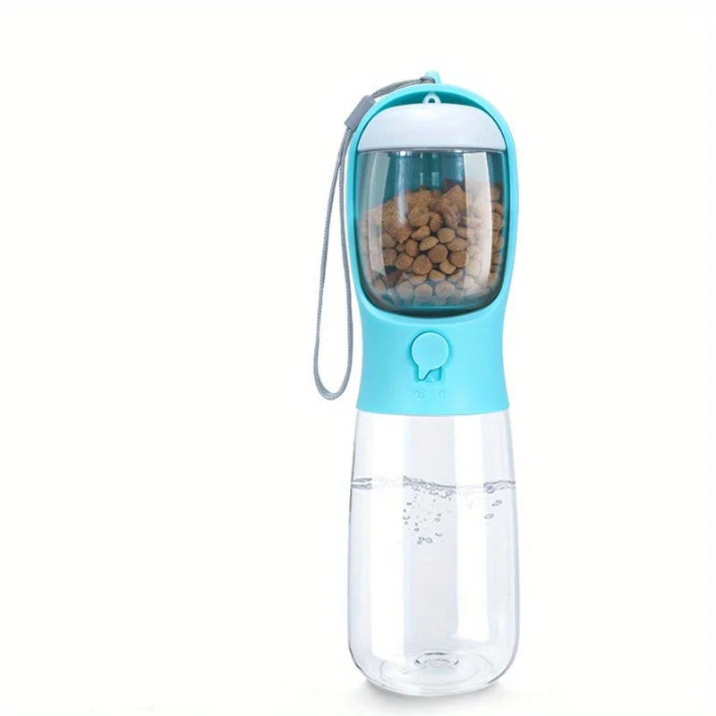 Dog Cat Water Bottle, Portable pet Water Bottle with Food Container.