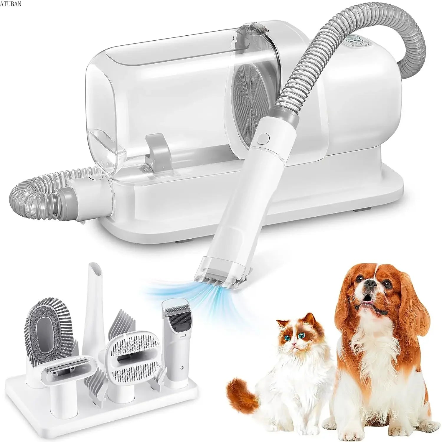 Dog Grooming Vacuum & Pet Grooming Kit with 2.3L Capacity Larger Pet Hair Dust Cup