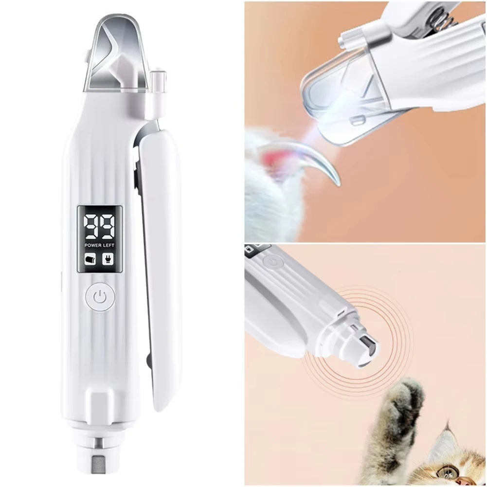 Electric Pet Nail Trimmer with LED Lights