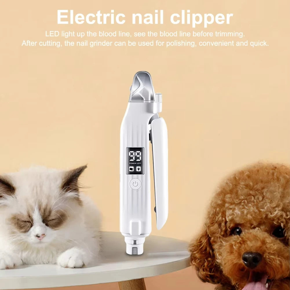 Electric Pet Nail Trimmer with LED Lights