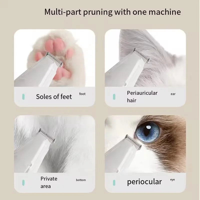 Hair Suction Pet Shaver, Dog Paw Trimmer, Cat Ear Trimmer, Low Noise, With Suction-Electric Dog GroomerRechargeable USB