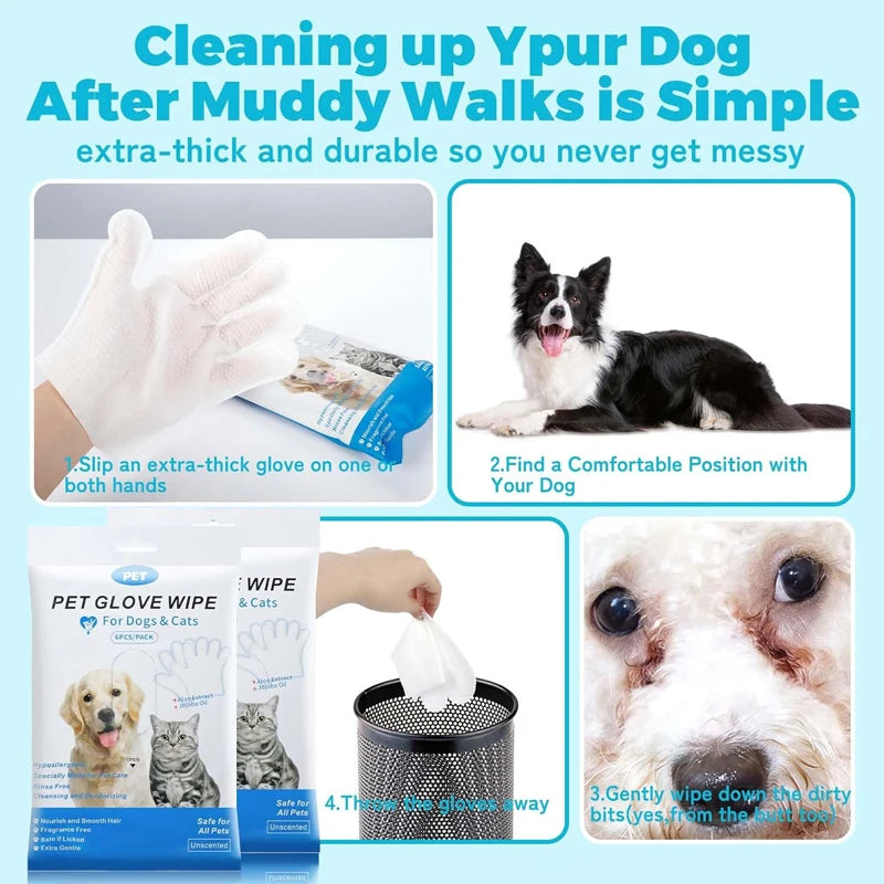 Pet Glove Wipes for Dog and Cats