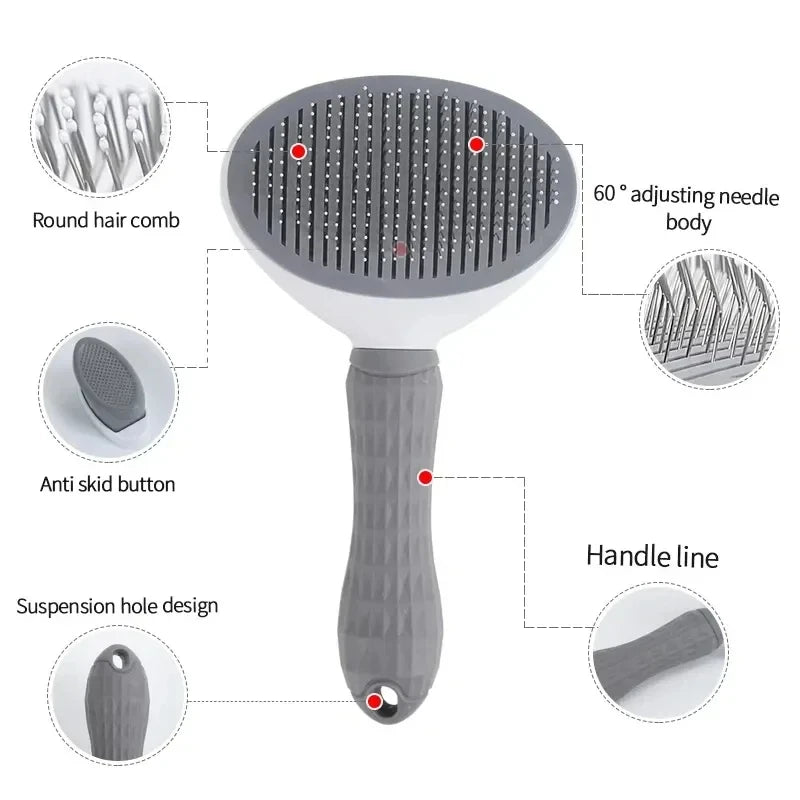 Pet Dog Brush Cat Comb Self Cleaning Pet Hair Remover Brush For Grooming